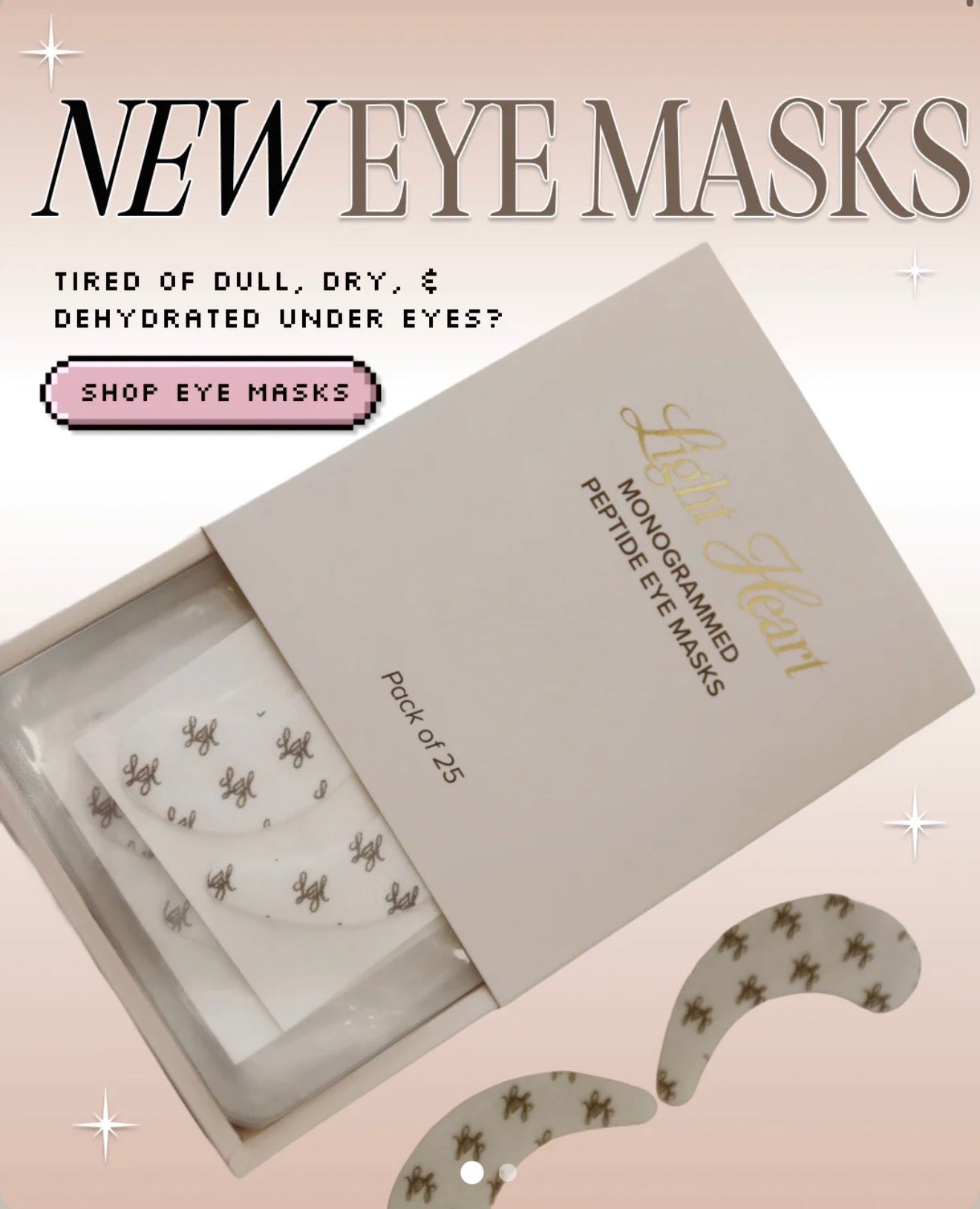 Lightheart Monogrammed Peptide Eye Masks